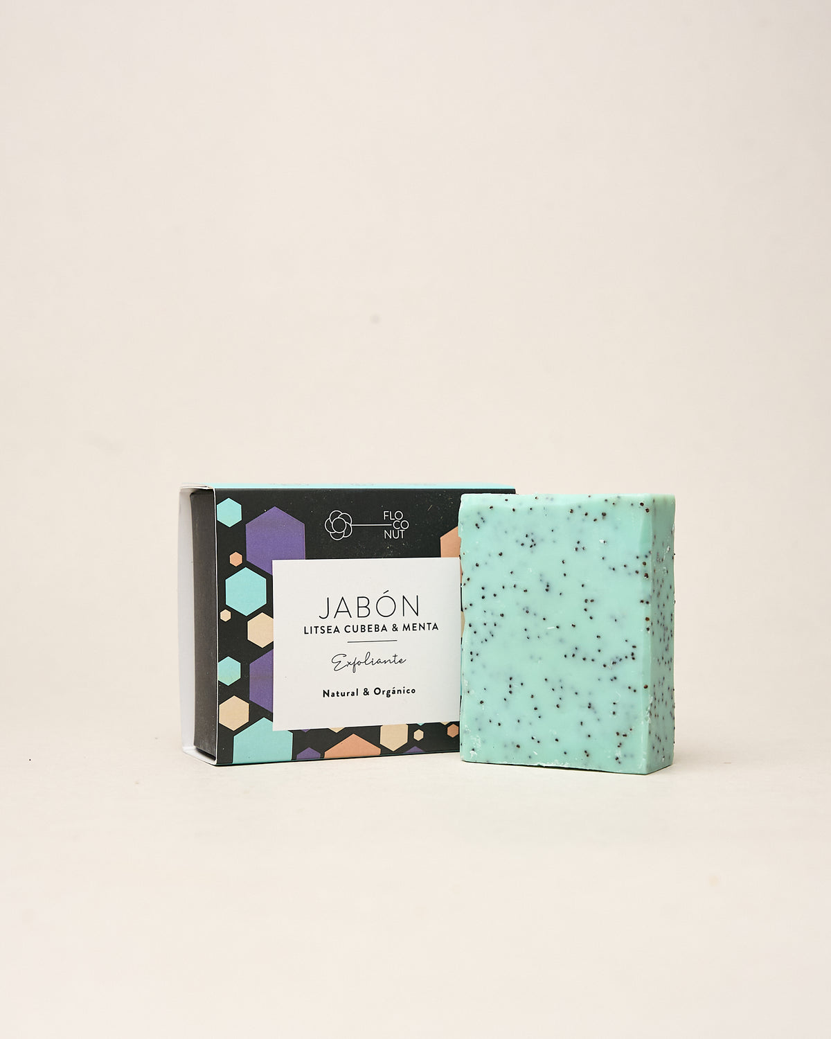 Jabón sólido exfoliante de menta y litsea cubeba