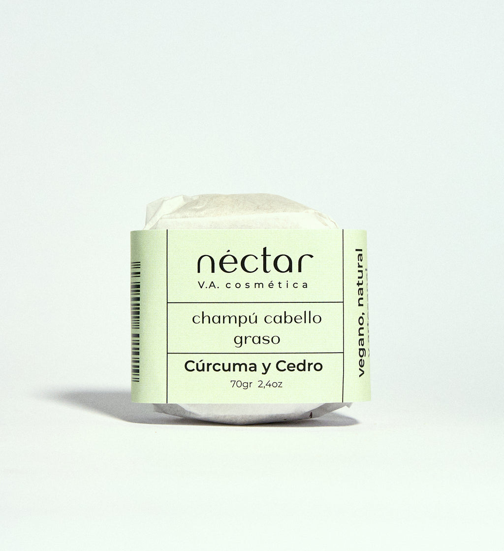 Champú Sólido de Cúrcuma y Cedro para cabello graso - Néctar