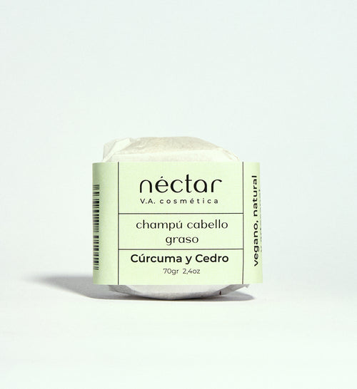 Champú Sólido de Cúrcuma y Cedro para cabello graso - Néctar