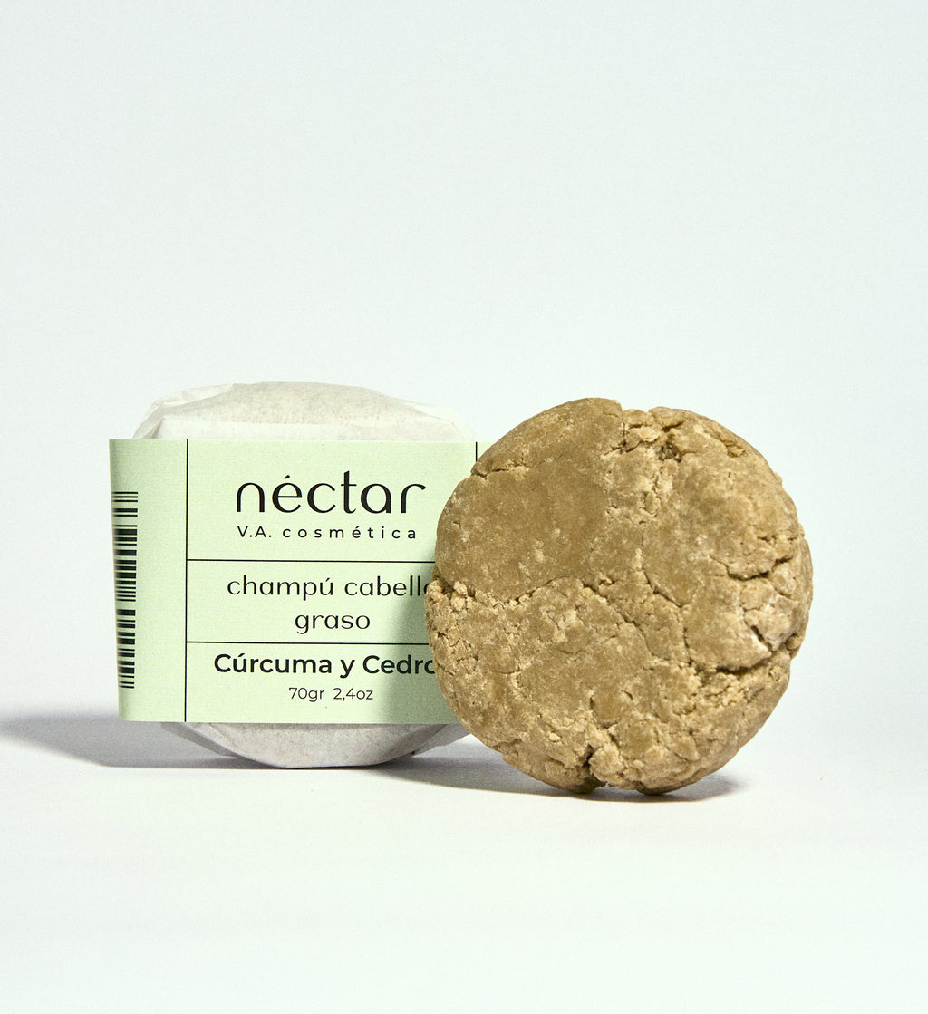 Champú Sólido de Cúrcuma y Cedro para cabello graso - Néctar